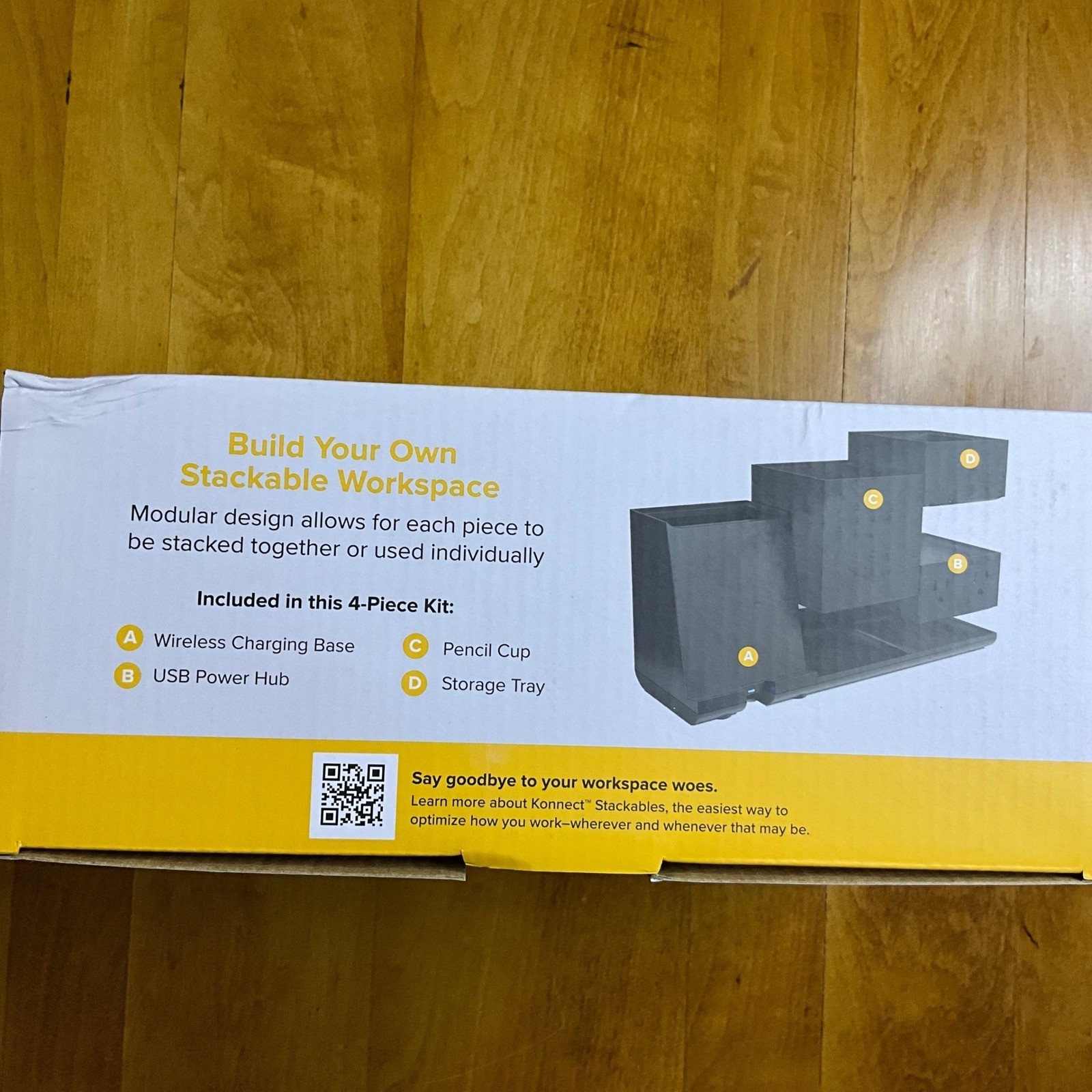 Bostitch Konnect 4 Piece Wireless Charging Desk Organizer Kit New