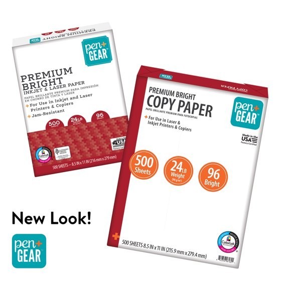 Premium Bright Paper, 8.5″ x 11″, 96 Bright, White, 24 lb., 1 Ream (500 Sheets)