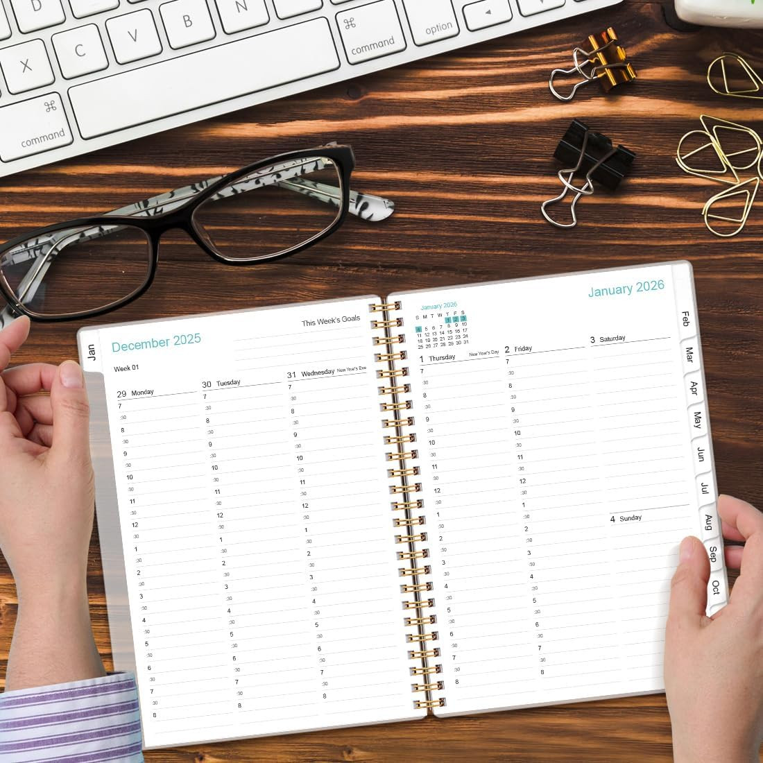 2026 Appointment Book – 2026 Daily Hourly Planner from January 2026 – December 2