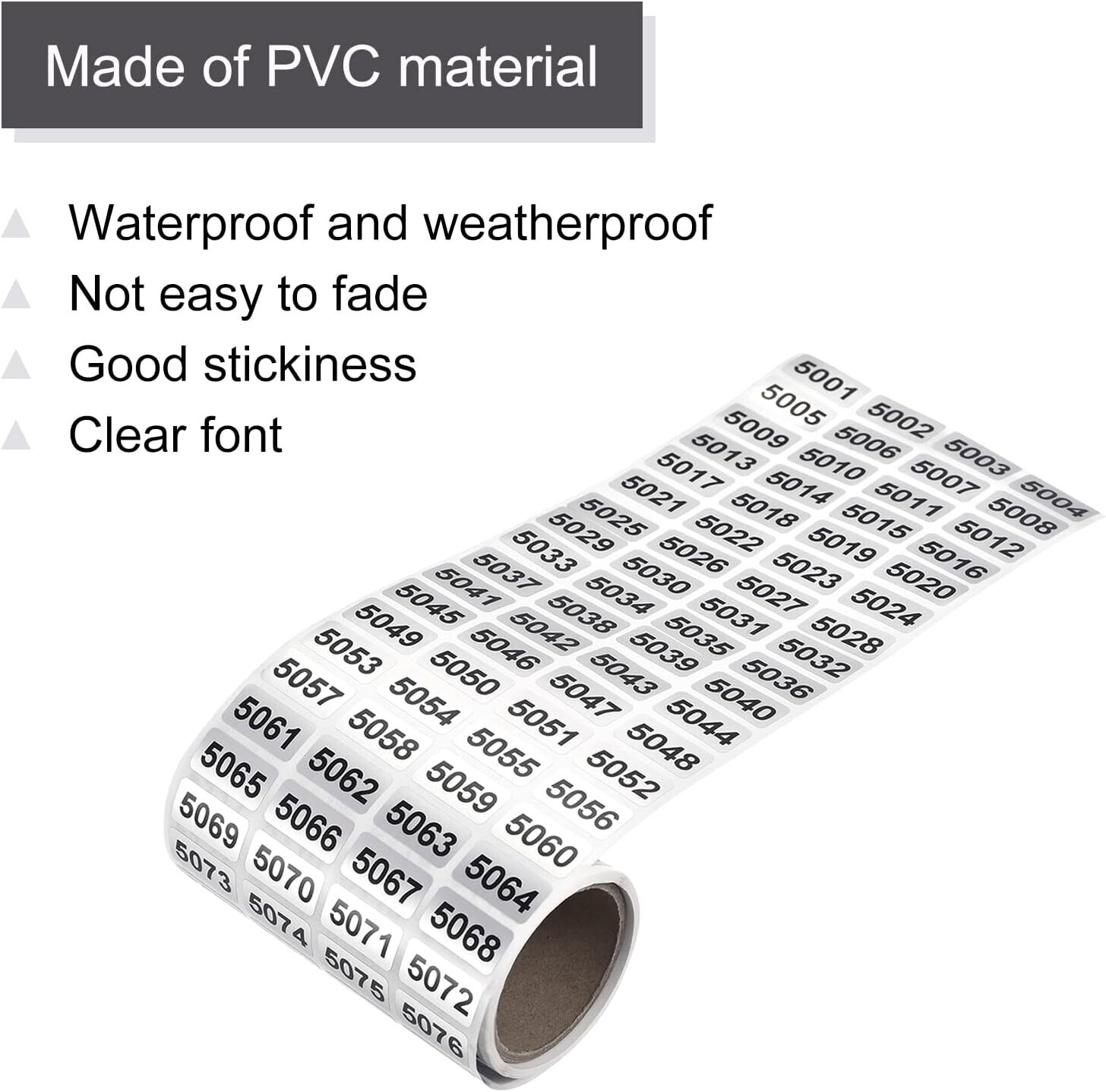 1-10000 Self Adhesive Consecutive Number Inventory Labels Stickers Waterproof