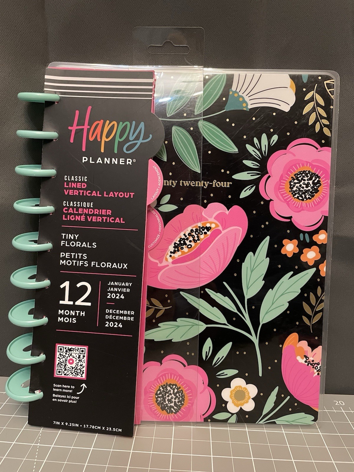 Happy Planner Classic Tiny Florals Lined Vertical Layout 12 Mo 9 Disc Size