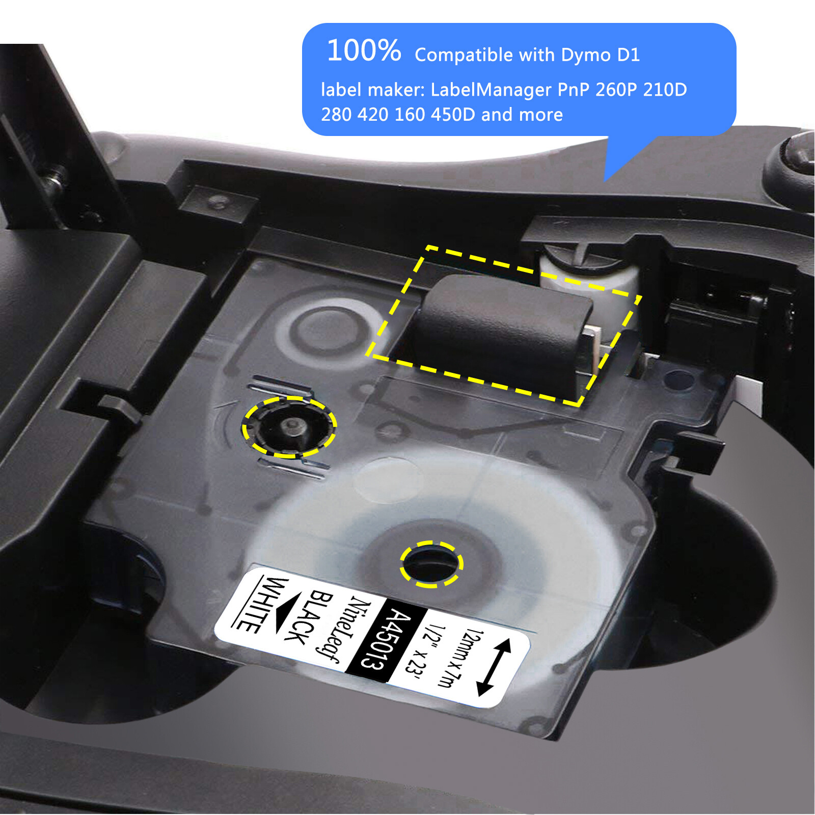 6-18MM Label Tape Compatible with DYMO D1 LabelManager LabelPoint 100 200 300