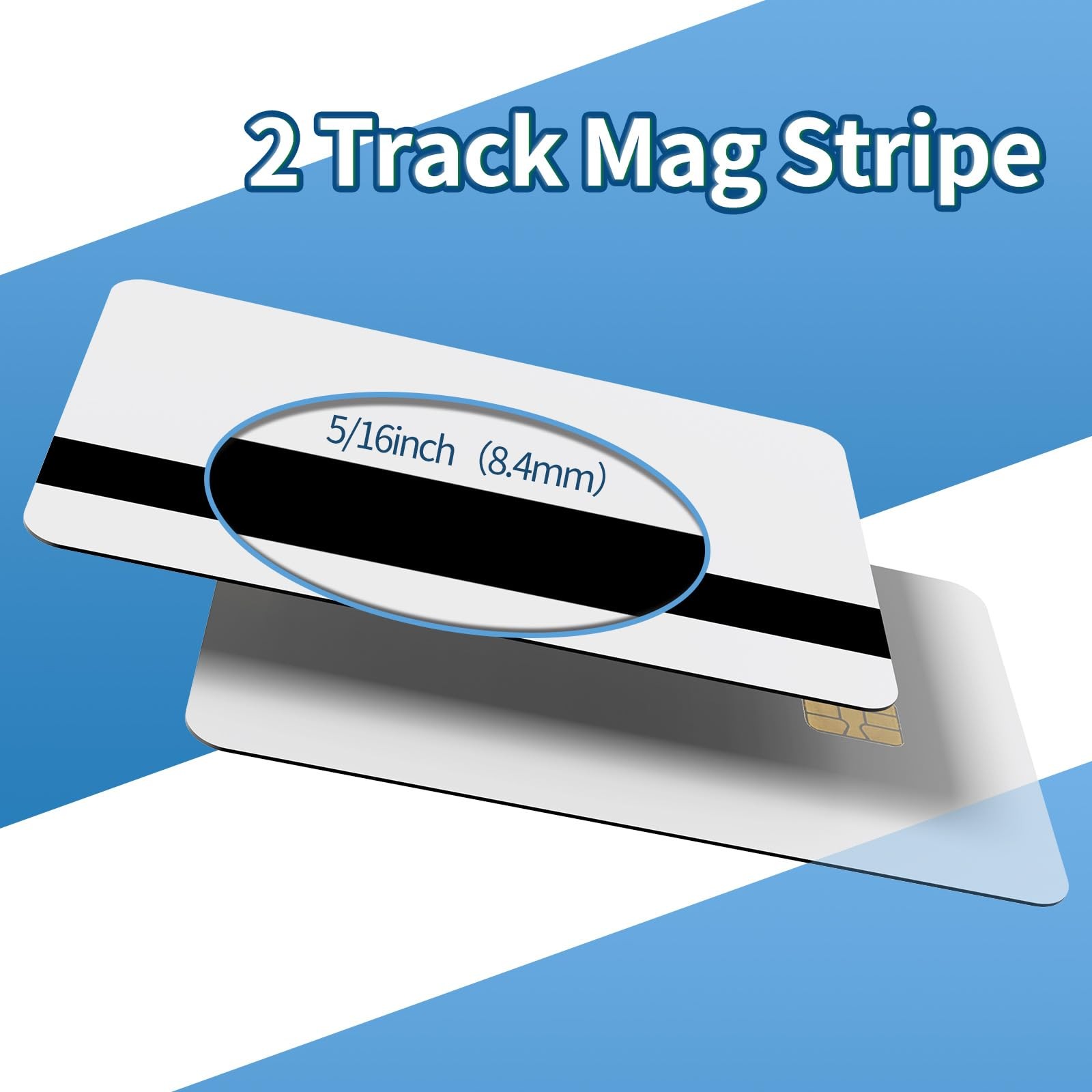 10 Pack SLE4442 Chip Cards w/HiCo 2 Track Mag Stripe 5/16inch (8.4mm)