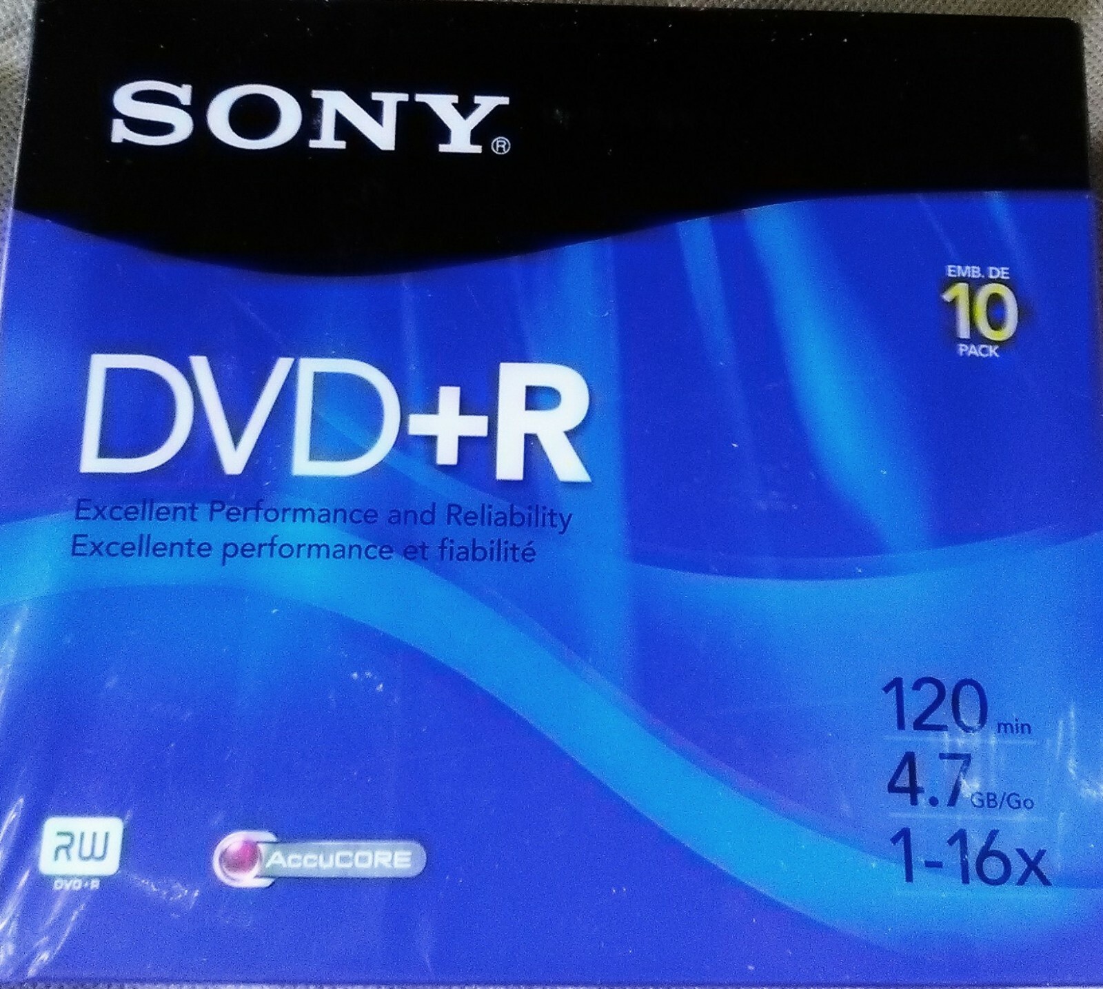SONY DVD-R 120 MIN 4.7GB 1X16 UPC 027242621152 10 PACK 10% OFF IF YOU BUY TWO