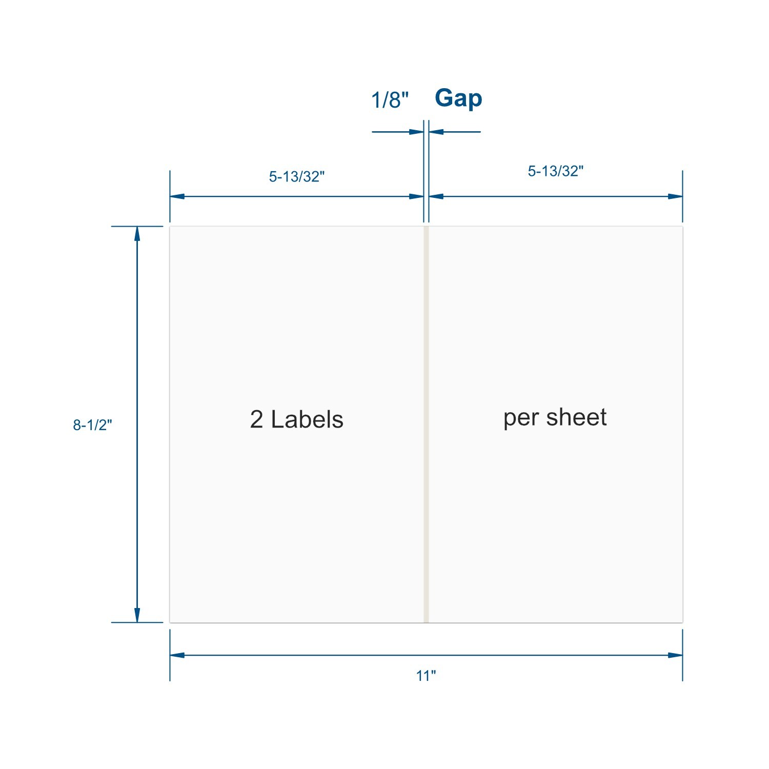 200 Shipping Labels 8.5×5.5 Square Corner Self Adhesive 2 Per Sheet PACKZON®