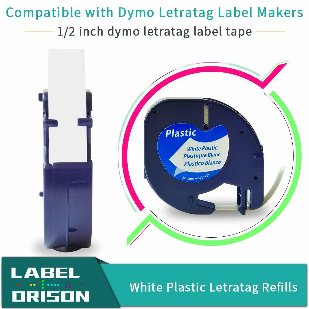 Compatible Dymo LetraTag Refills 91330 91331 91332 Paper Plastic 12mm Label Tape