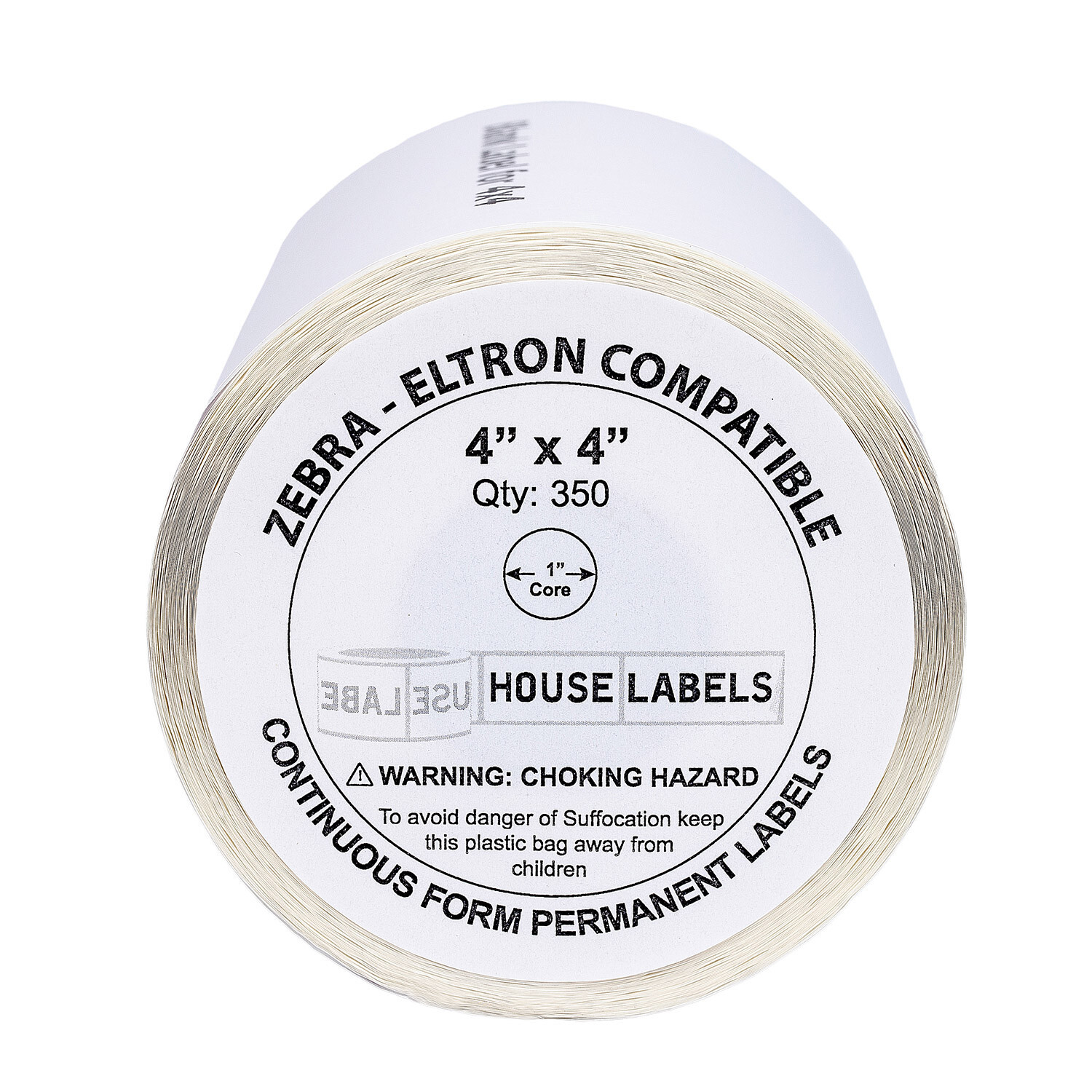 2 Rolls/350 Labels of 4×4 (4″ x 4″) Direct Thermal Zebra Eltron Labels
