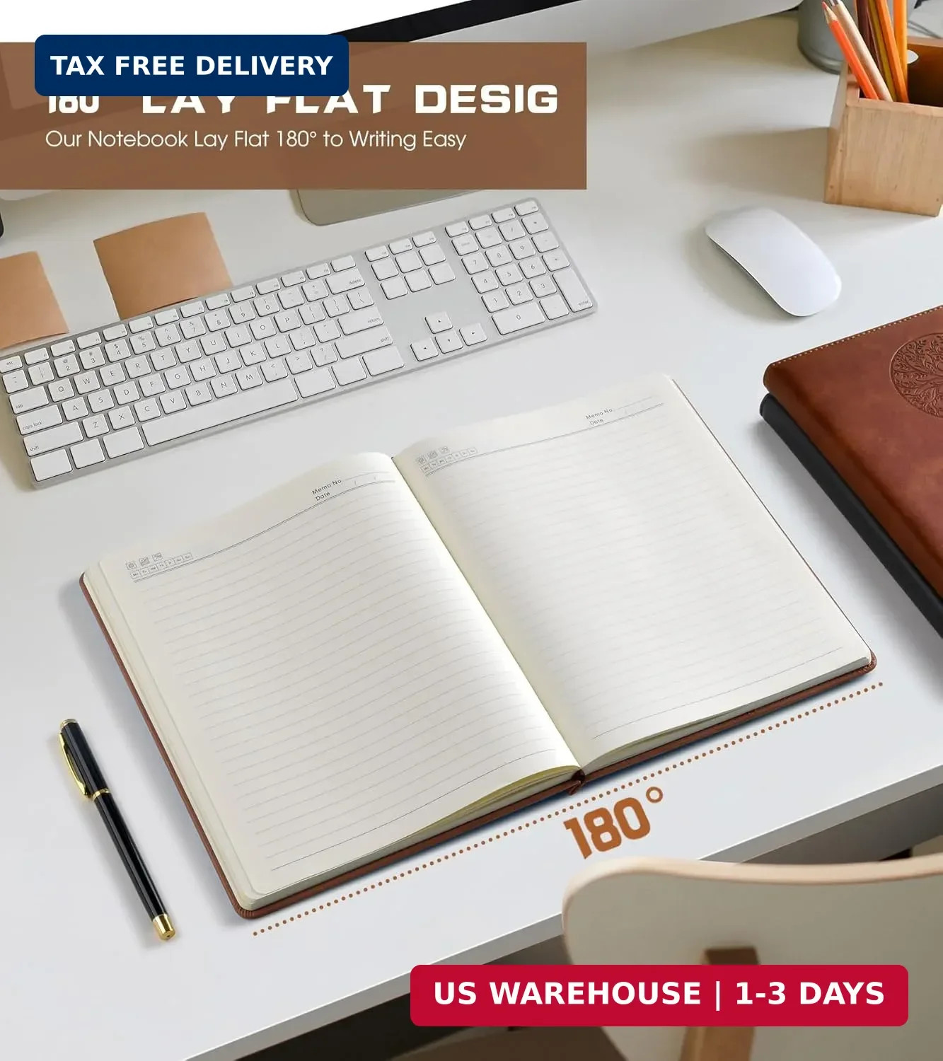 Lined Journal Notebook for Women Men,256 Thick Pages,A5 Hardcover Vintage Leathe
