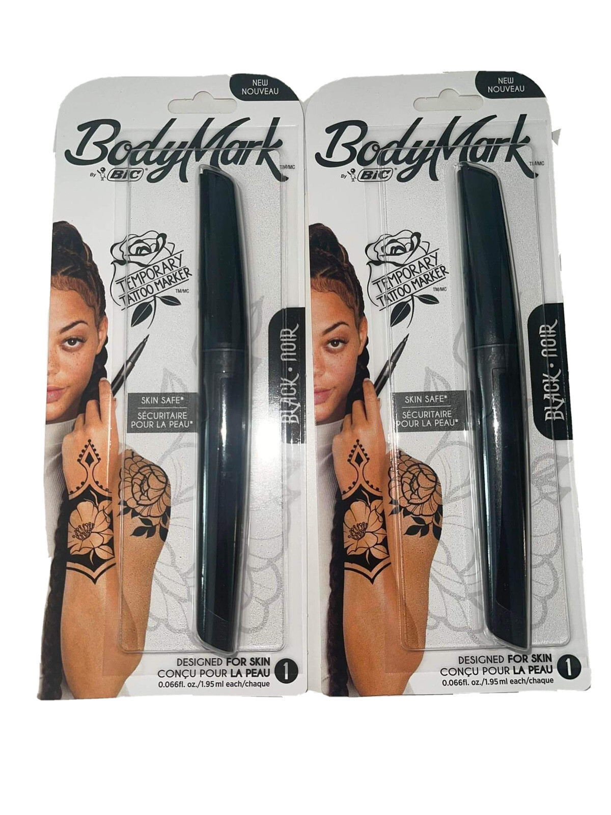 Bic BodyMark Temporary Tattoo Markers, Black, 1-Count 0.07 Fl Oz