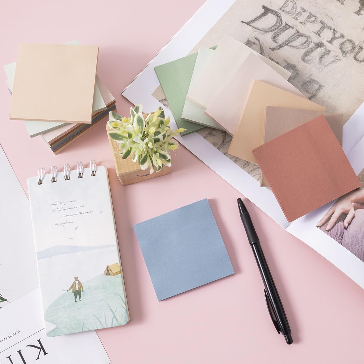 (16 Pack) Sticky Notes 3×3, Vintage Colors, Sticky Pads, Recyclable, Easy to …
