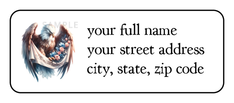 30 Memorial Day Eagle personalized return address labels stickers tags