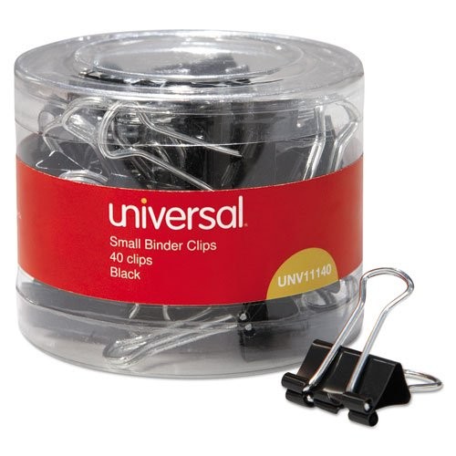 Universal Office Products 11140 Small Binder Clips 3/8″ Capacity Black 40 Pack