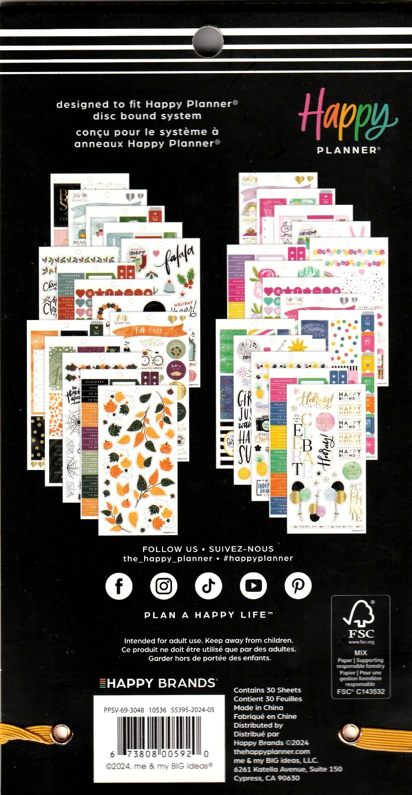 Happy Planner Value Pack ALL IN A SEASON Sticker Book 878 Pieces 30 Sheets NEW