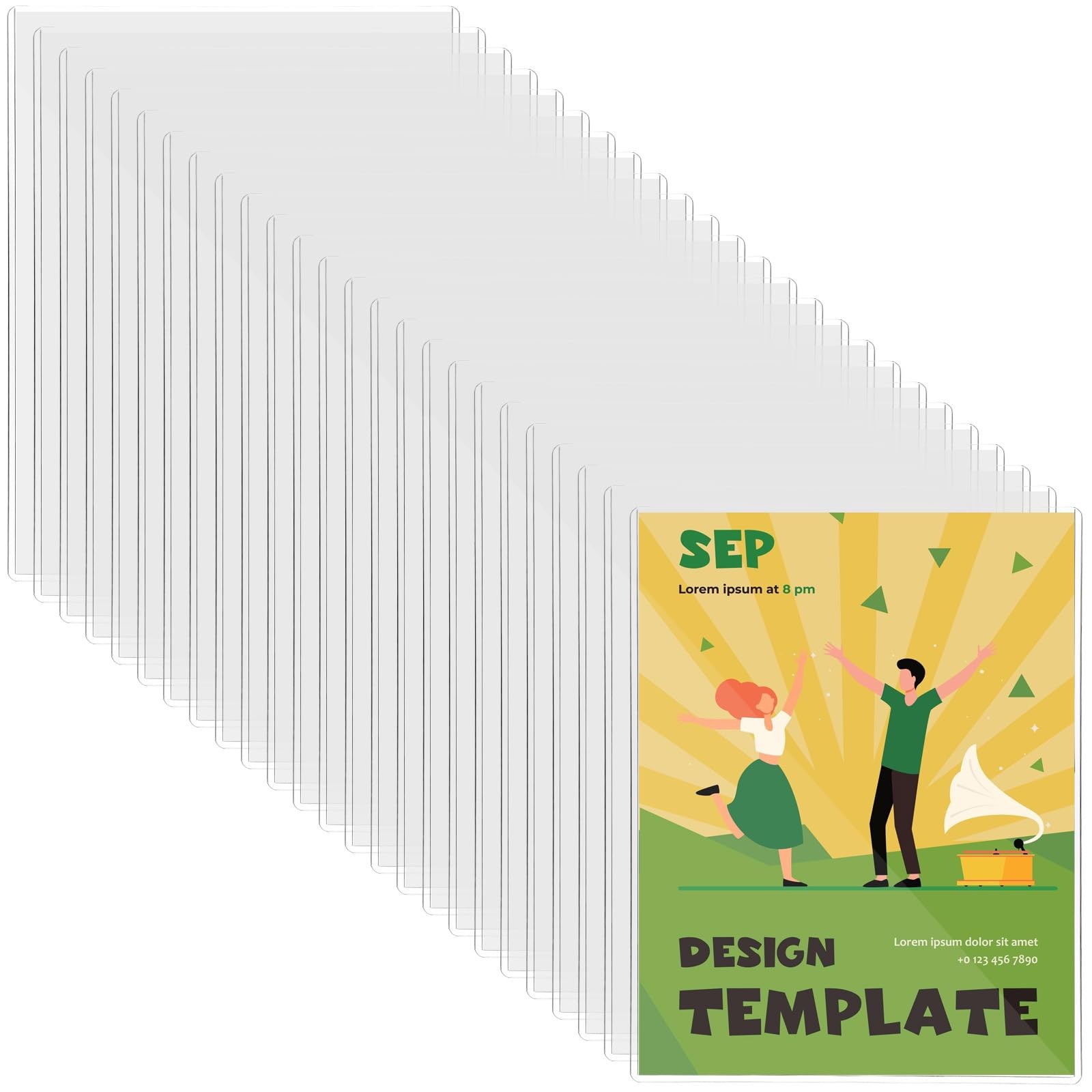 25 Pcs 8.5 x 11 Inch Clear Rigid Print Protectors, Hard Plastic Document Hold…