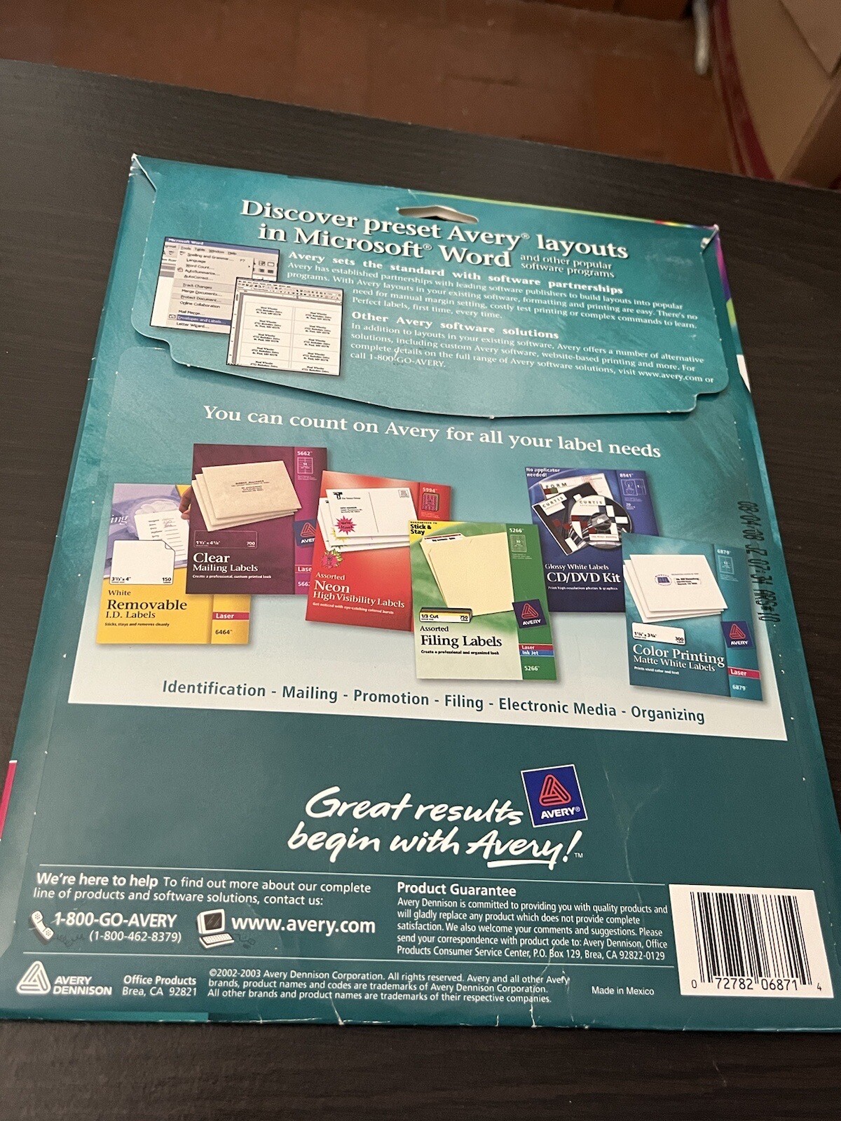 Avery Color Printing Mailing Labels 1 1/4 x 2 3/8 White Open Box 414 Labels