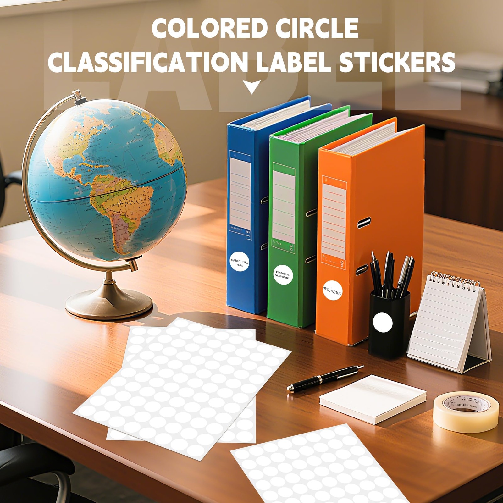 WANSTE White Dot Stickers 3/4 Inch,Round 1320 Pcs 0.75″-1320PCS,
