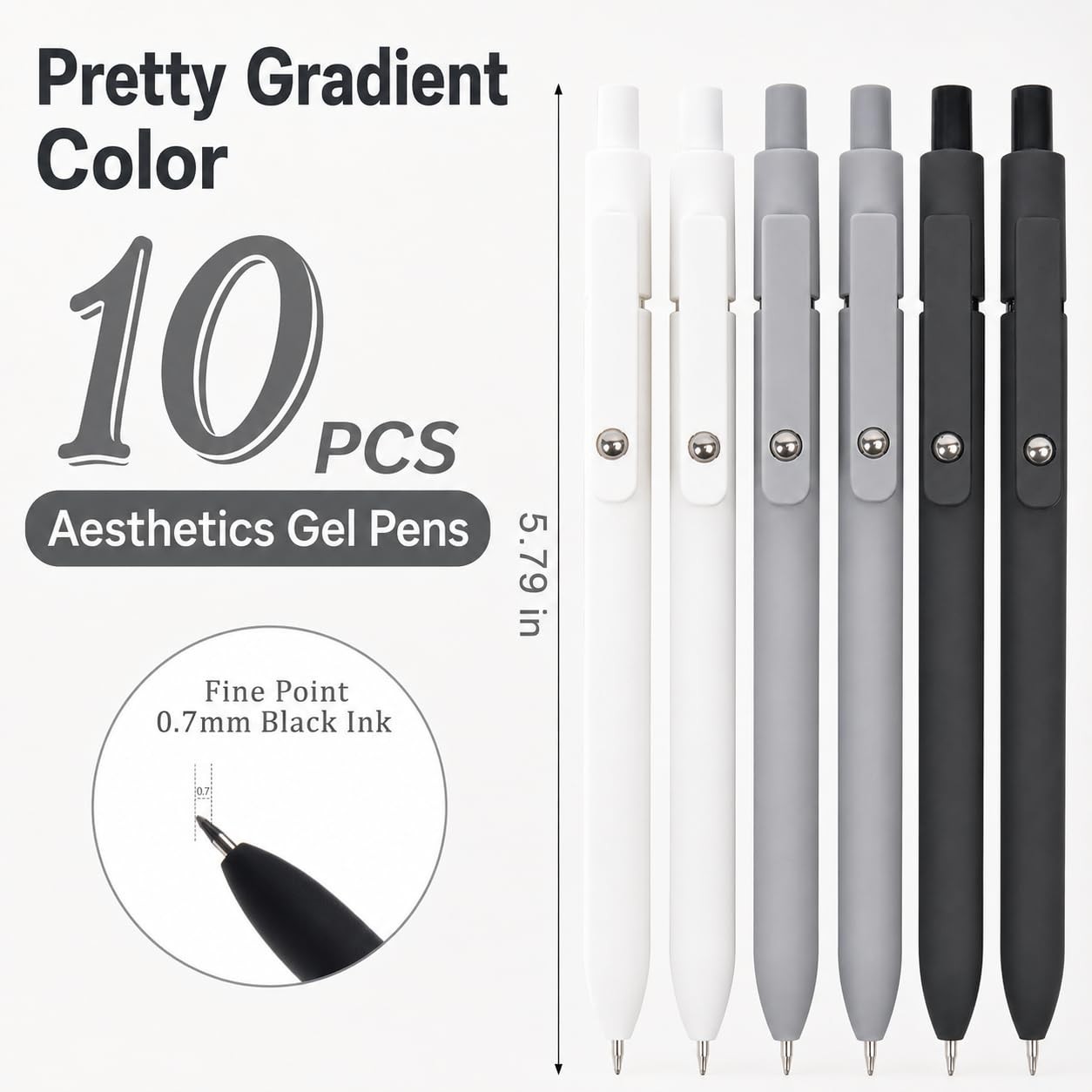 Gel Pens School Office Supplies – 6 Pcs 0.5mm Cute Ink Ballpoint with 10 Refi…