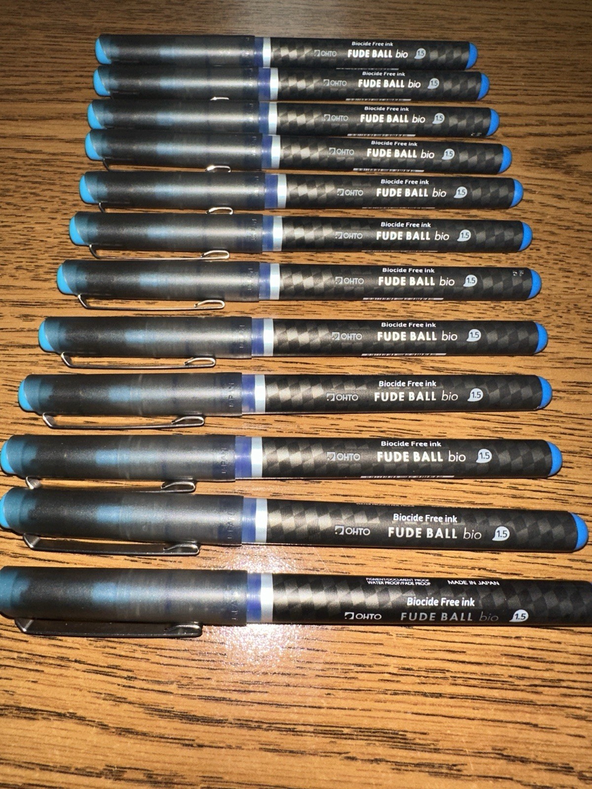 Ohto Fude Ballpoint Pen Extra Bold, 1.5mm, Sky-Blue Ink SET OF 12