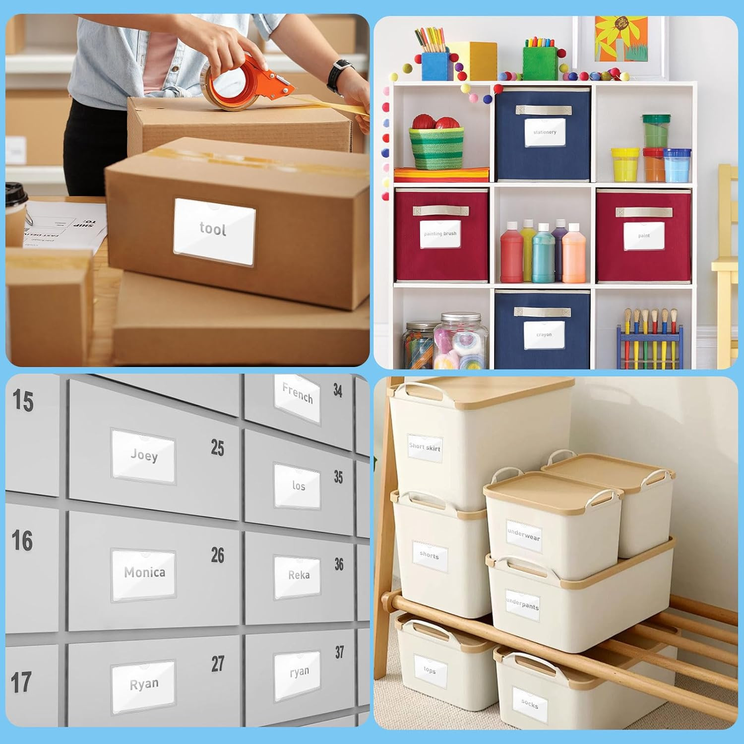 56 Pack Clear Self-Adhesive Pockets 3 X 5 Index Card Pockets with Top Open Lo