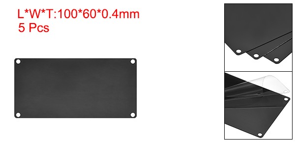 5Pcs 100x60mm Stainless Steel Blank Tags Engraving Blanks with 4 Hole Black