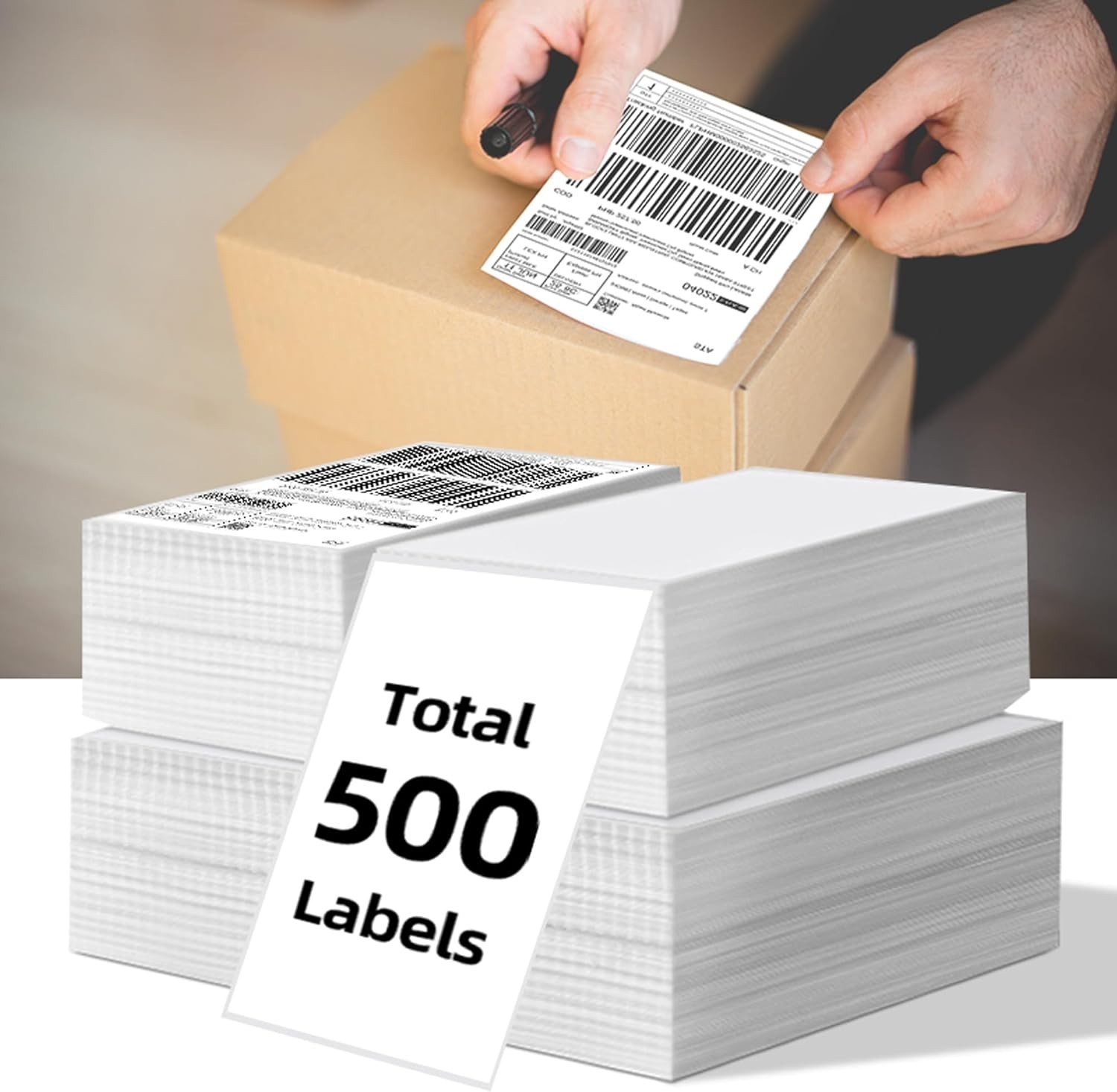 4000 Bulk 4×6 Thermal Shipping Labels – Fanfold Waterproof Adhesive Labels