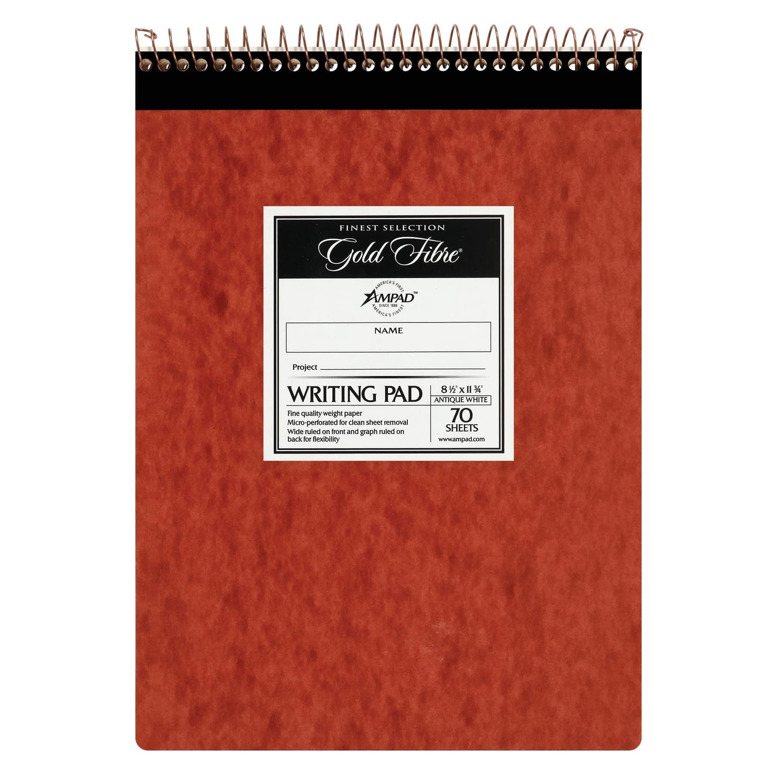 Gold Fibre Retro Pad, Wide Rule, 8-1/2 x 11-3/4, White, 70-Sheets/Pad (20-008R)