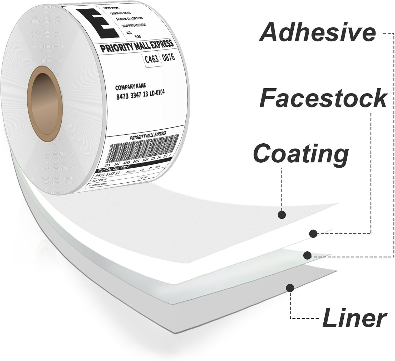 500 4X6 Thermal Labels, Direct Thermal Shipping Labels Roll 4X6 Compatible with