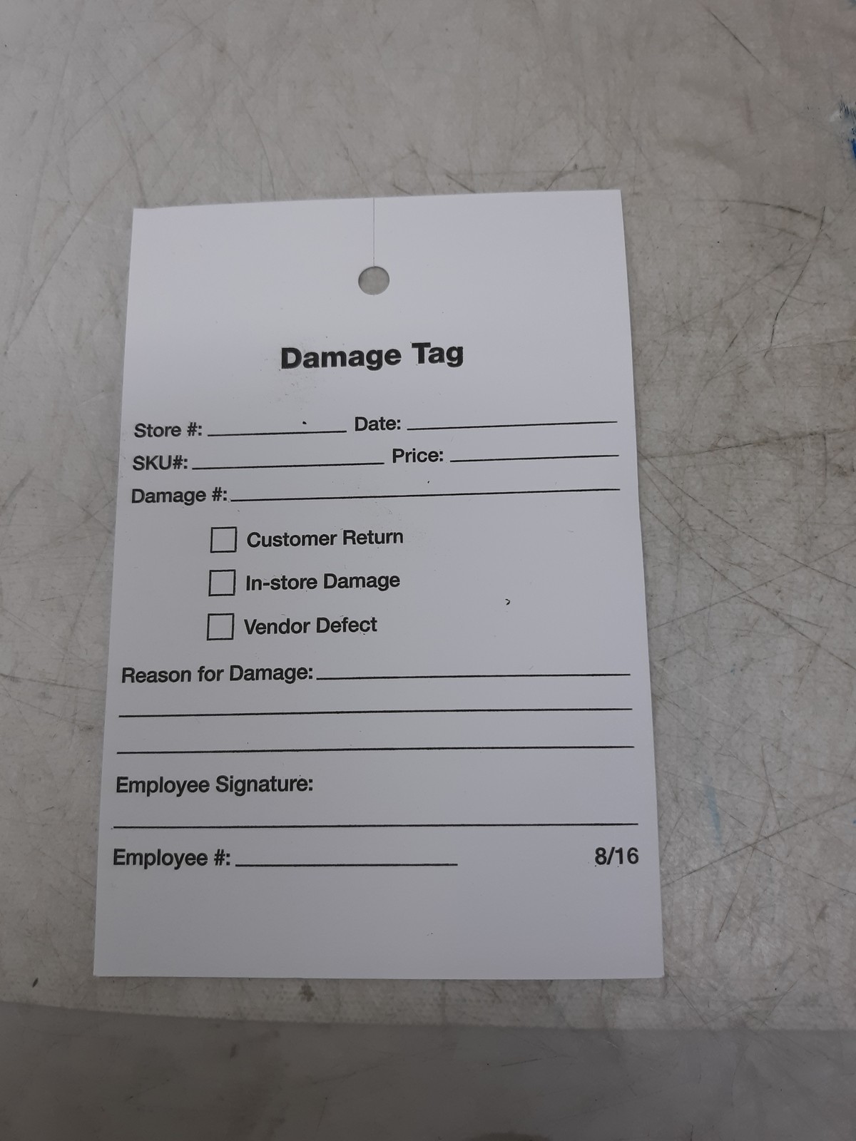 Hold/Damage Tags 2-Sided 6×4 Paper Form 1-354-8/16 Box of 500