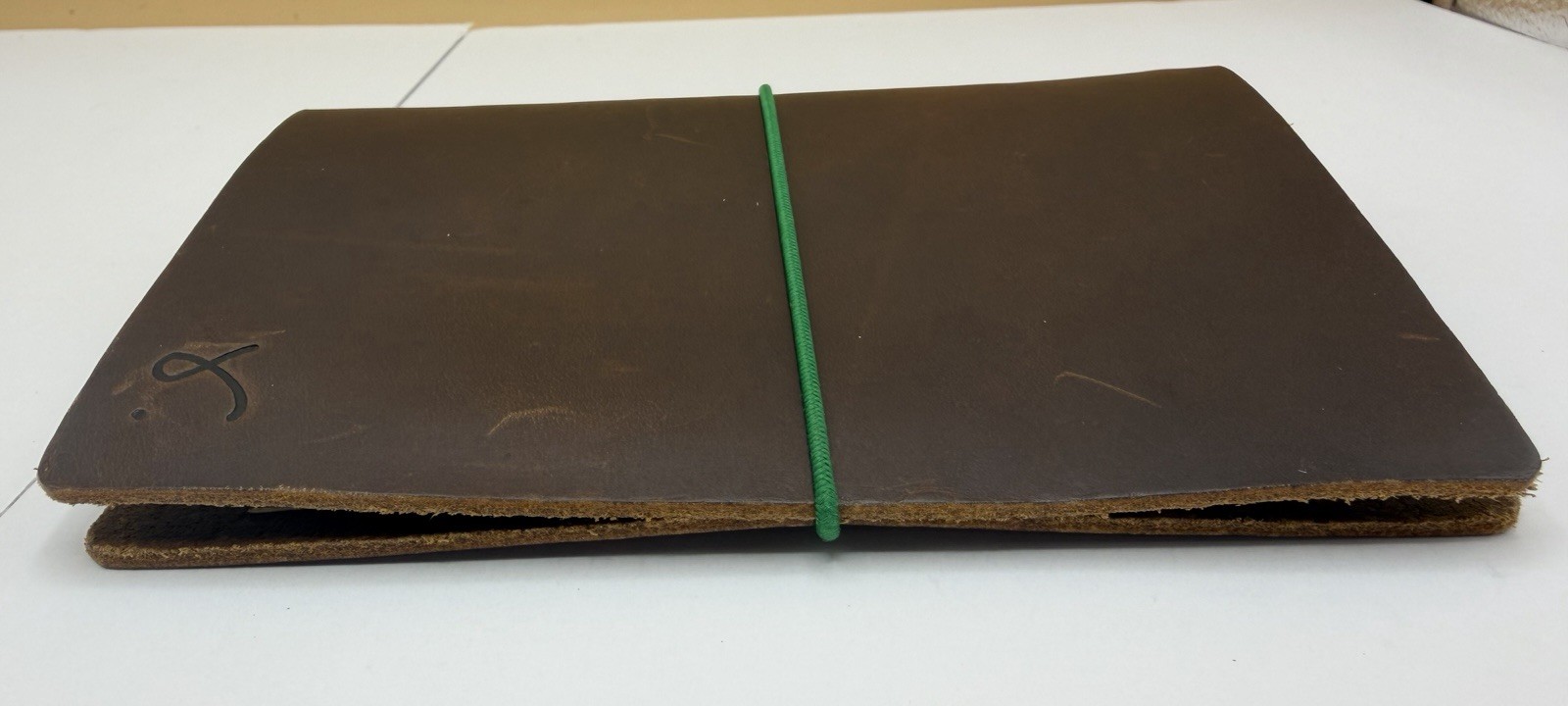 Sojourner Field Notes Pocket Traveler’s Notebook Brown Leather Green Elastic