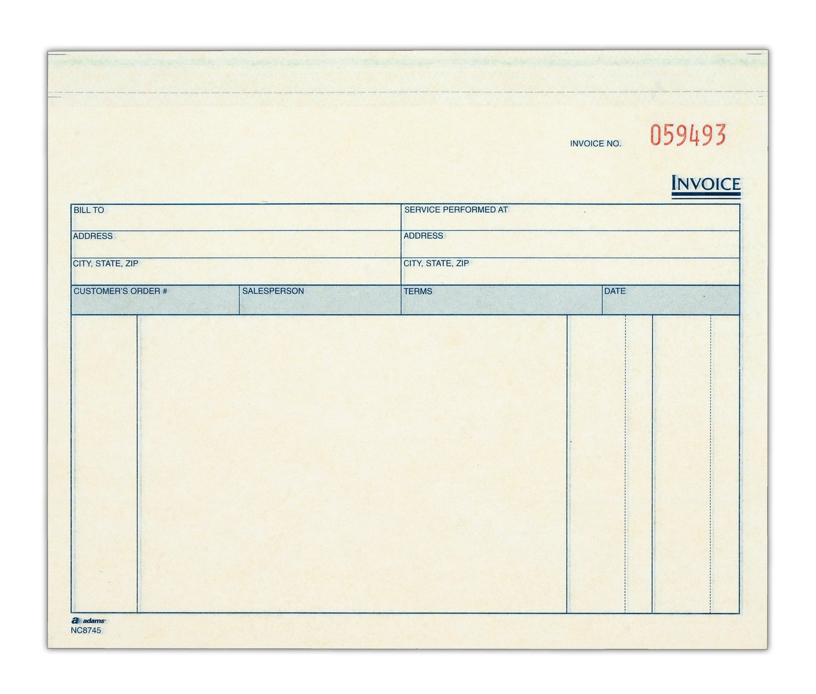 Adams Invoice for Services Unit Sets, 50 Count (Pack of 1), White/Canary/Pink
