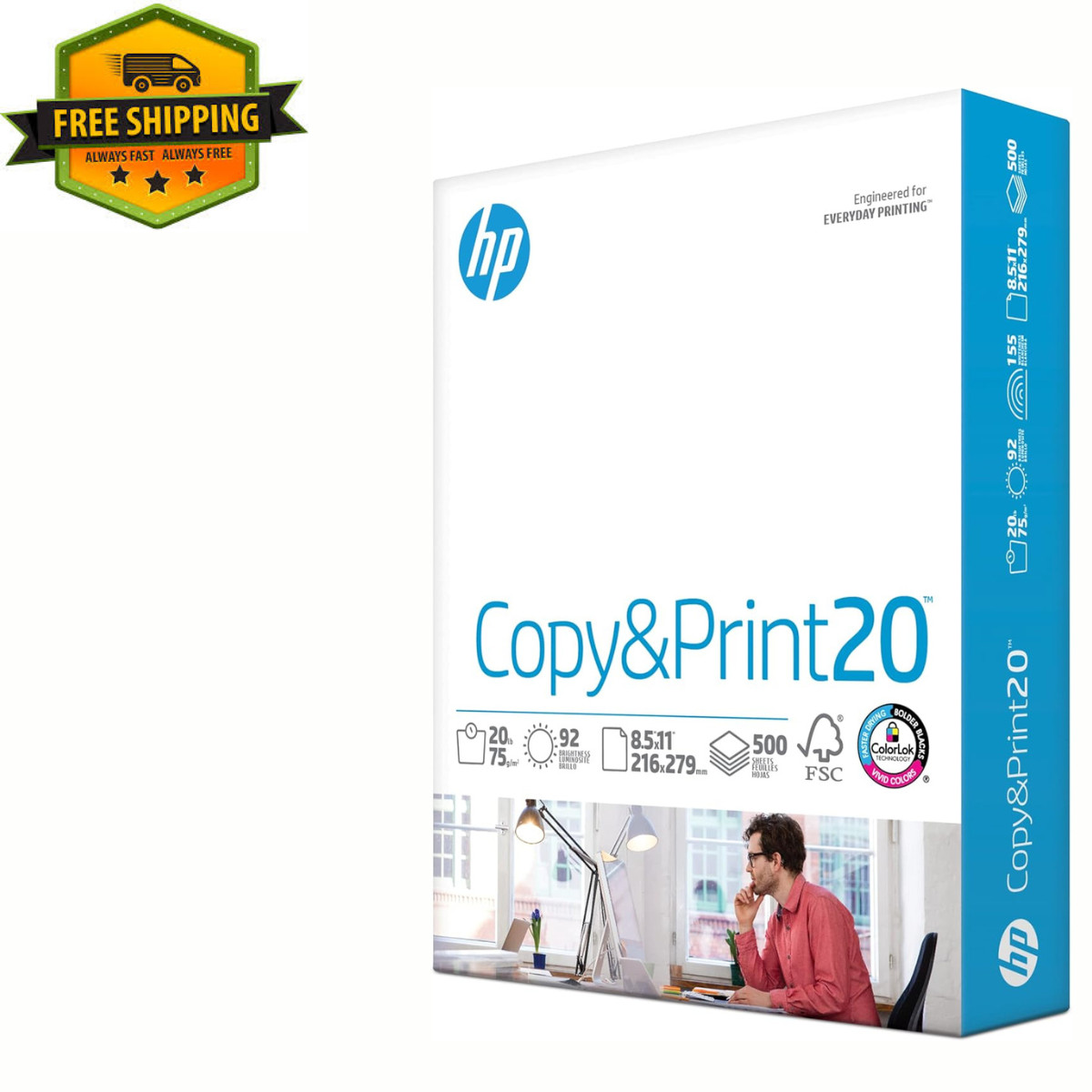 HP Printer Paper 8.5 x 11 Paper Copy &Print 20 lb 1 Ream Case – 500 Sheets