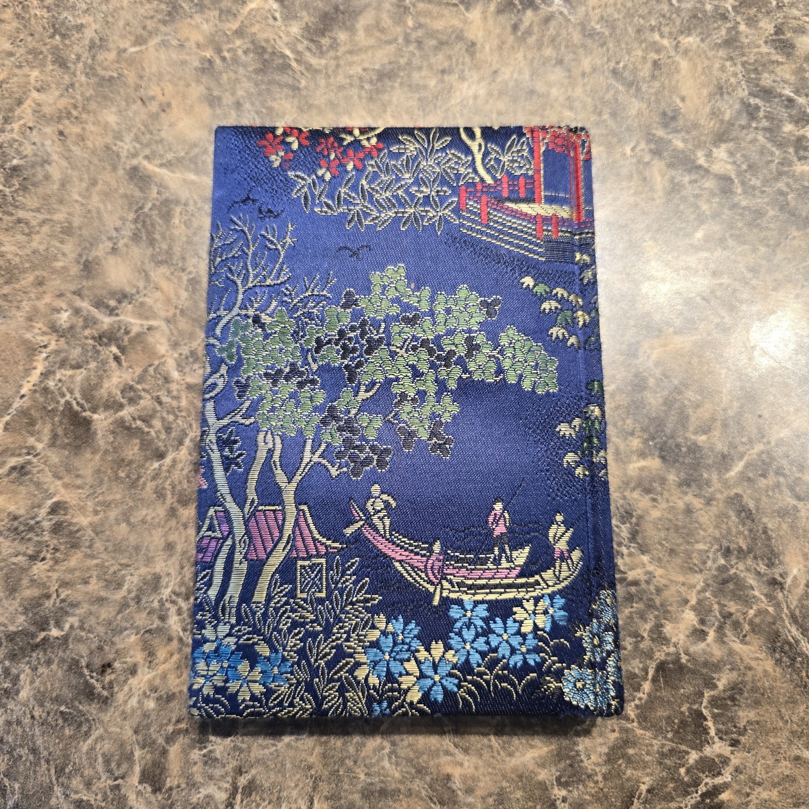 Chinoiserie brocade fabric covered journal notebook hardcover diary…