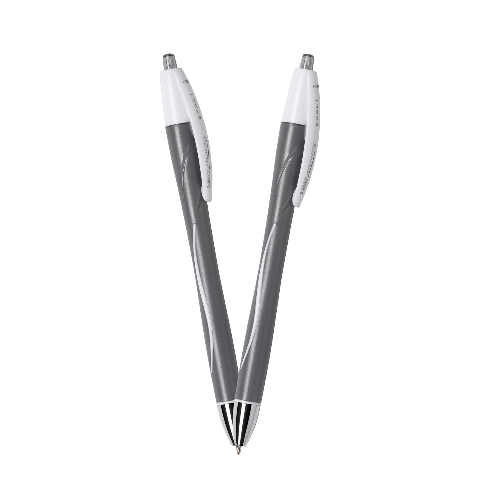 BIC Atlantis Exact Retractable Ball Point Pen, Black, 12 Pack