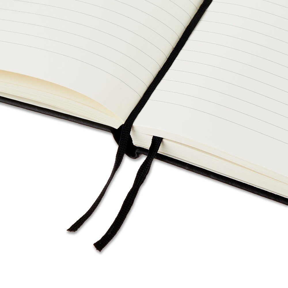 Simulated Leather Journal Black 5.8 x 8.3 Inches 240 Ruled Pages Lined Writing