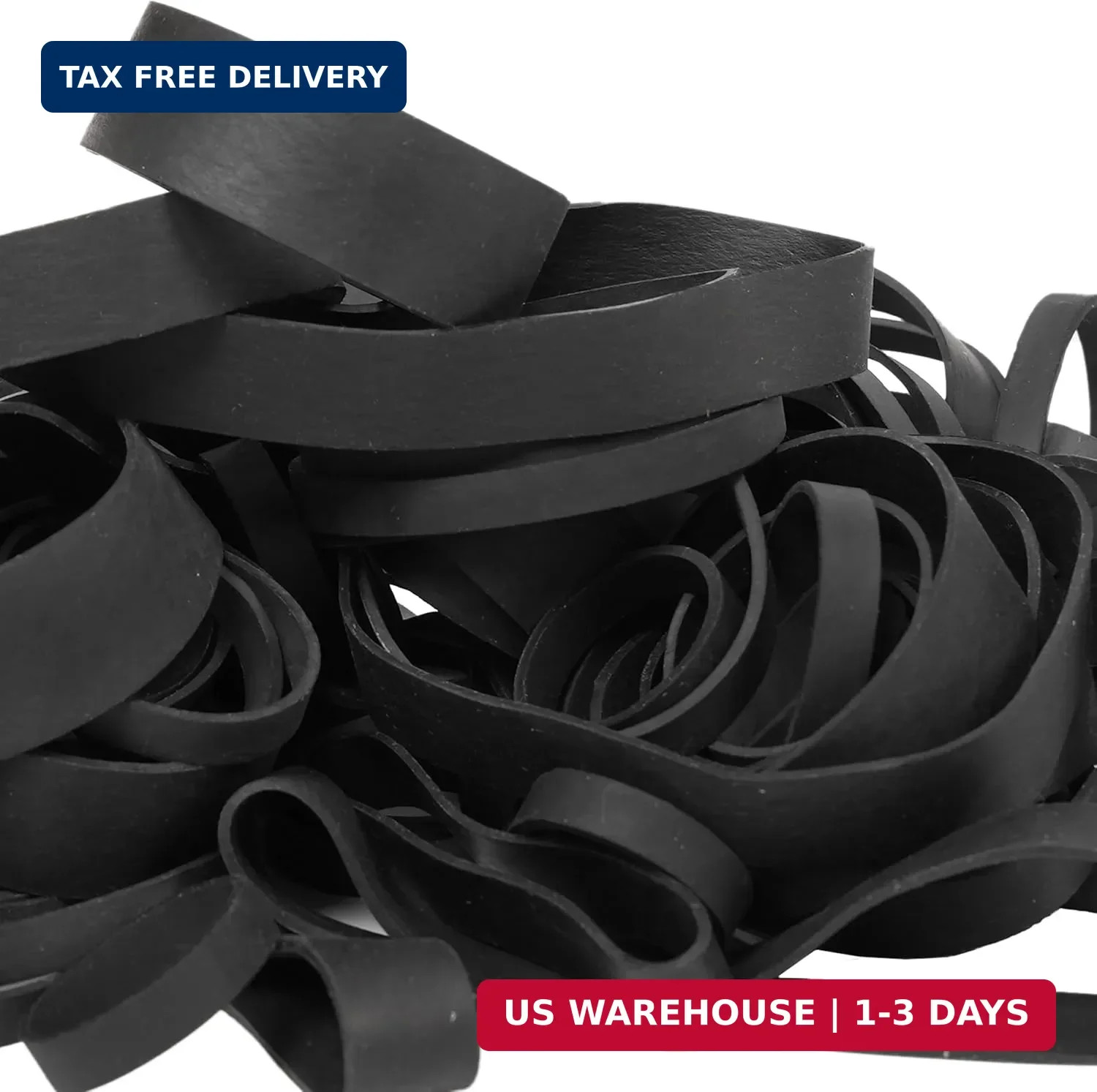 65Pcs Rubber Bands Assorted Sizes Black 6 sizes 1.5in 2in size 82 size#94 size 6