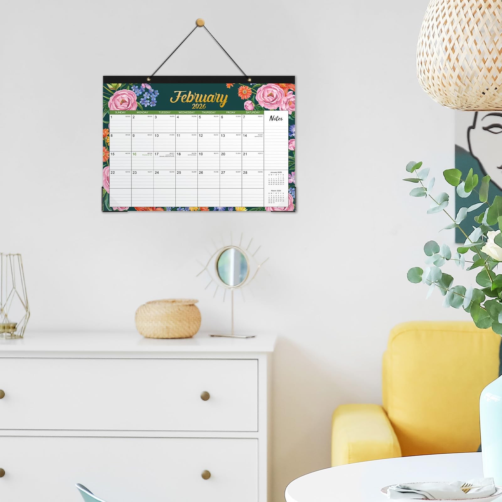 2026 Desk Calendar – 12 Months Large 2026, 17″x 12″, 12″