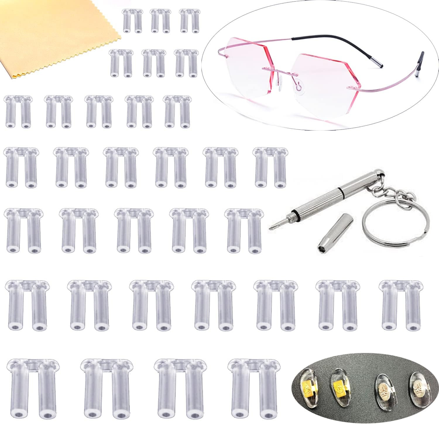 Uoyu 1.4/1.5/1.6/1.7/1.8/2.0Mm Clear Plastic Compression Sleeves for Rimless