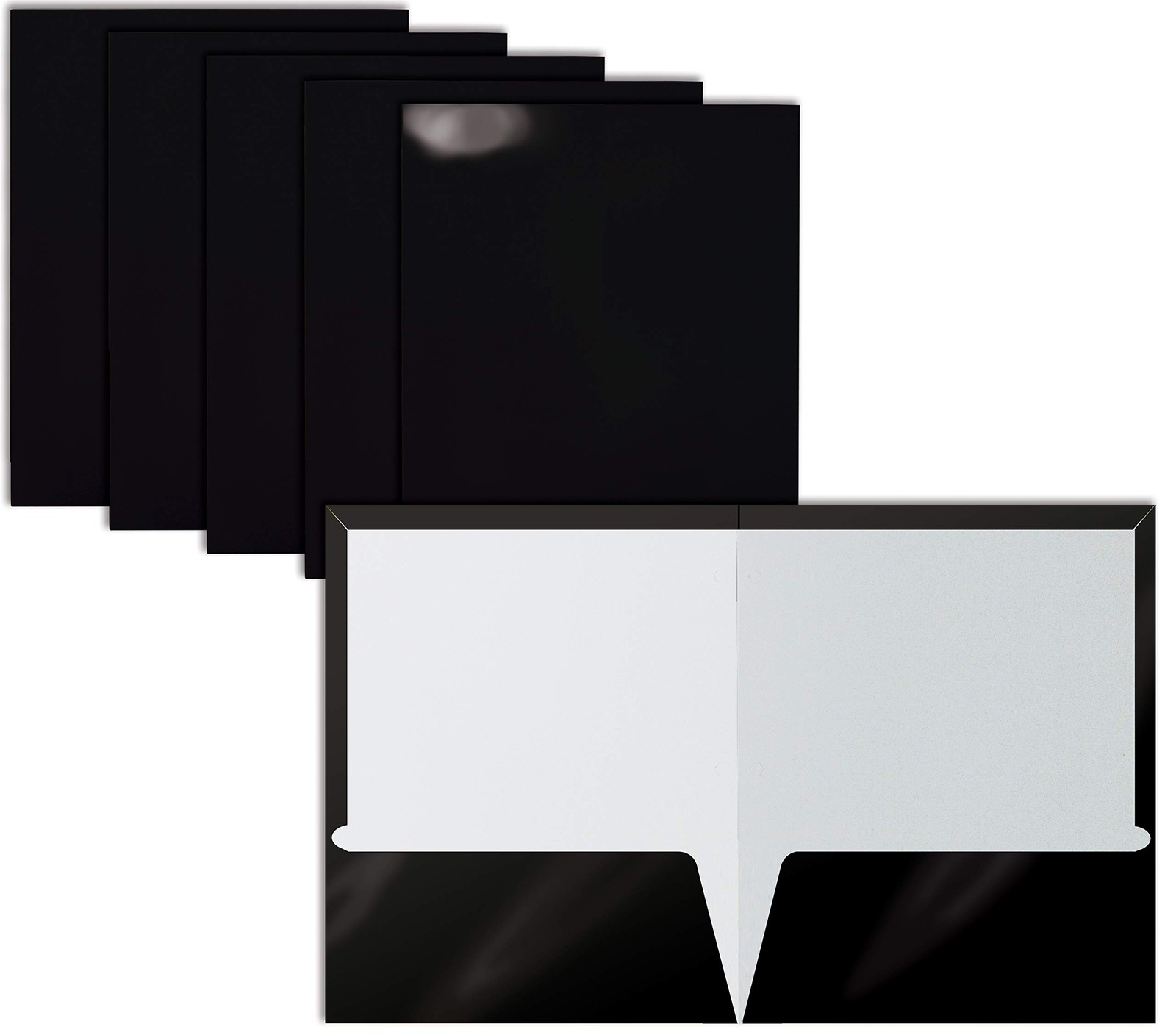 Better Office Products 2-Pocket Glossy Laminated Paper Folders, Letter Size,