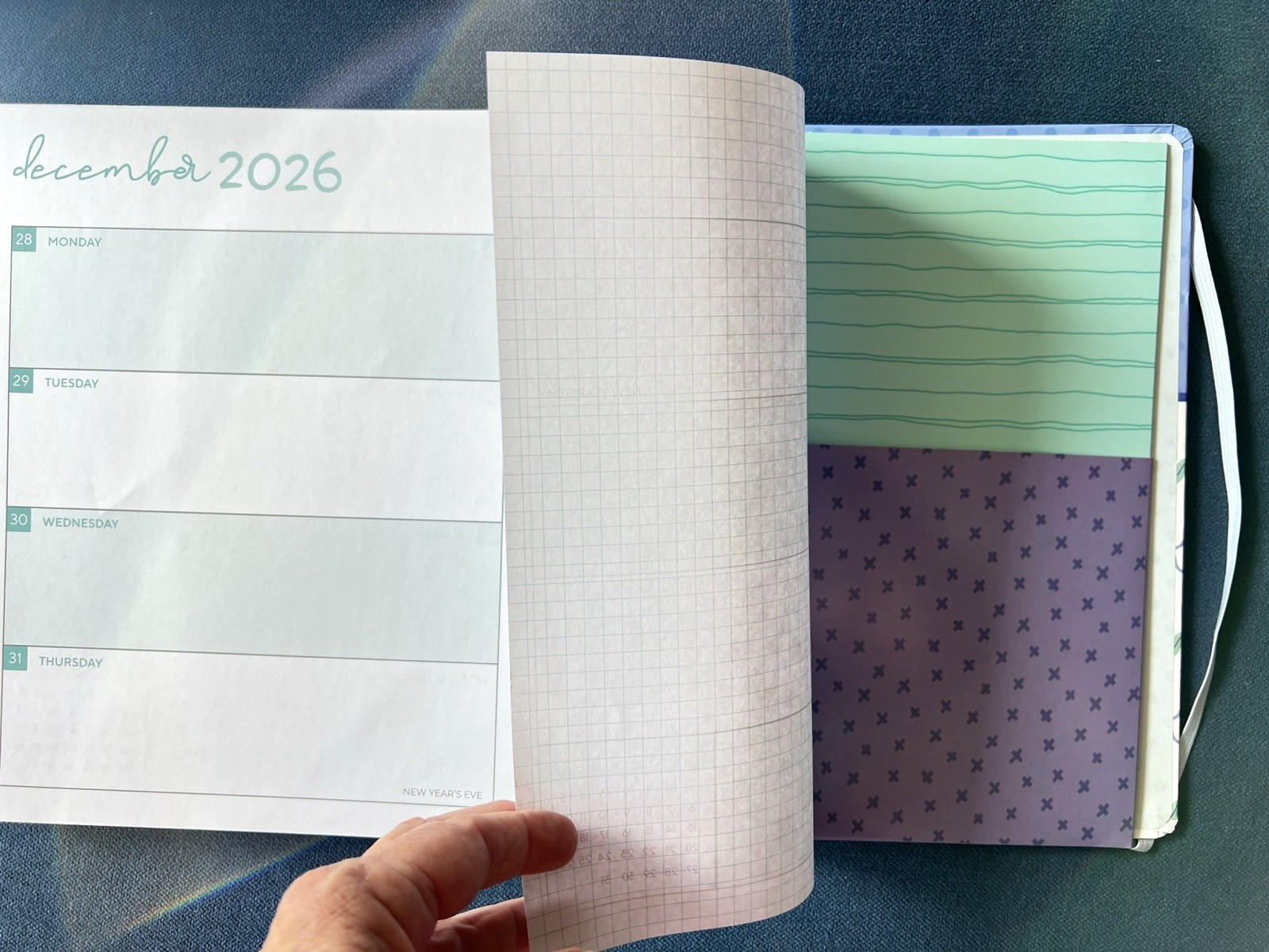 17 Month Planner BLUE BOWS FLOWER Aug 2025 – Dec 2026 Weekly Planning Note Gift