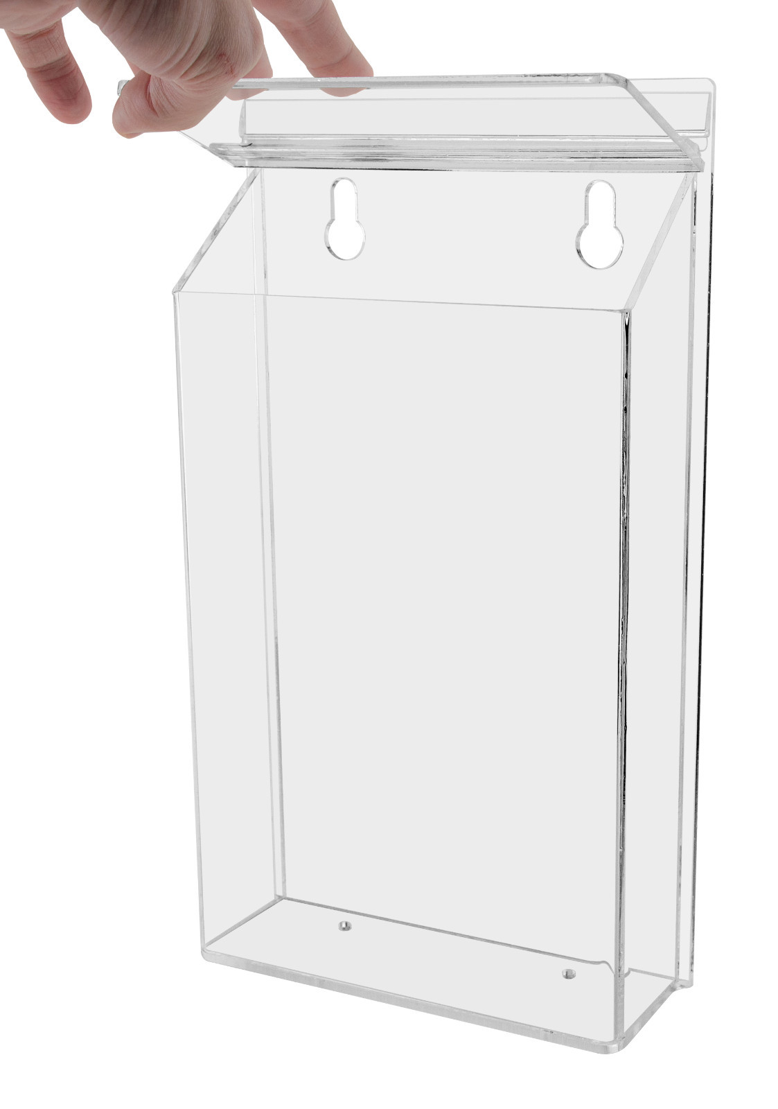 6 Pack 6″W x 9″H Outdoor Bifold Holder Wall Mount Brochure Box with Lid
