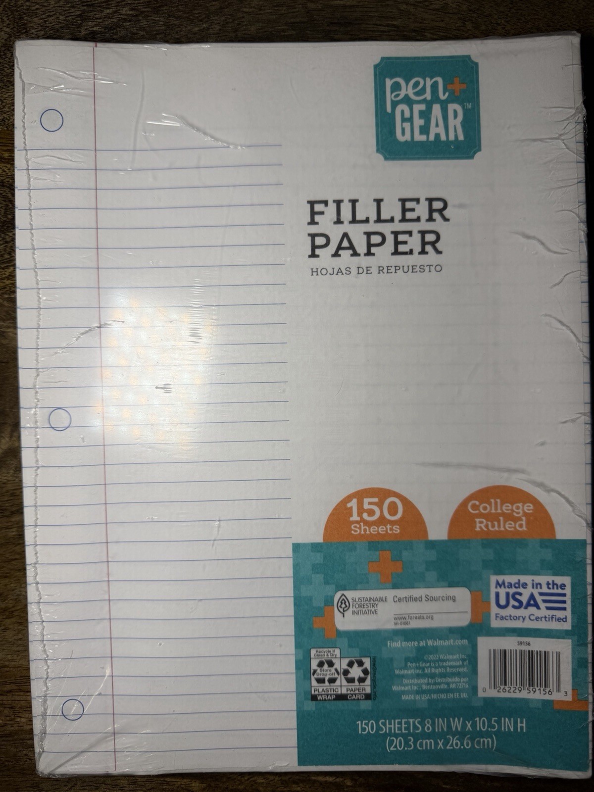 150Ct Filler Paper College Ruled, 10.5 X 8, 59156 (20.3 cm x 26.6 cm)