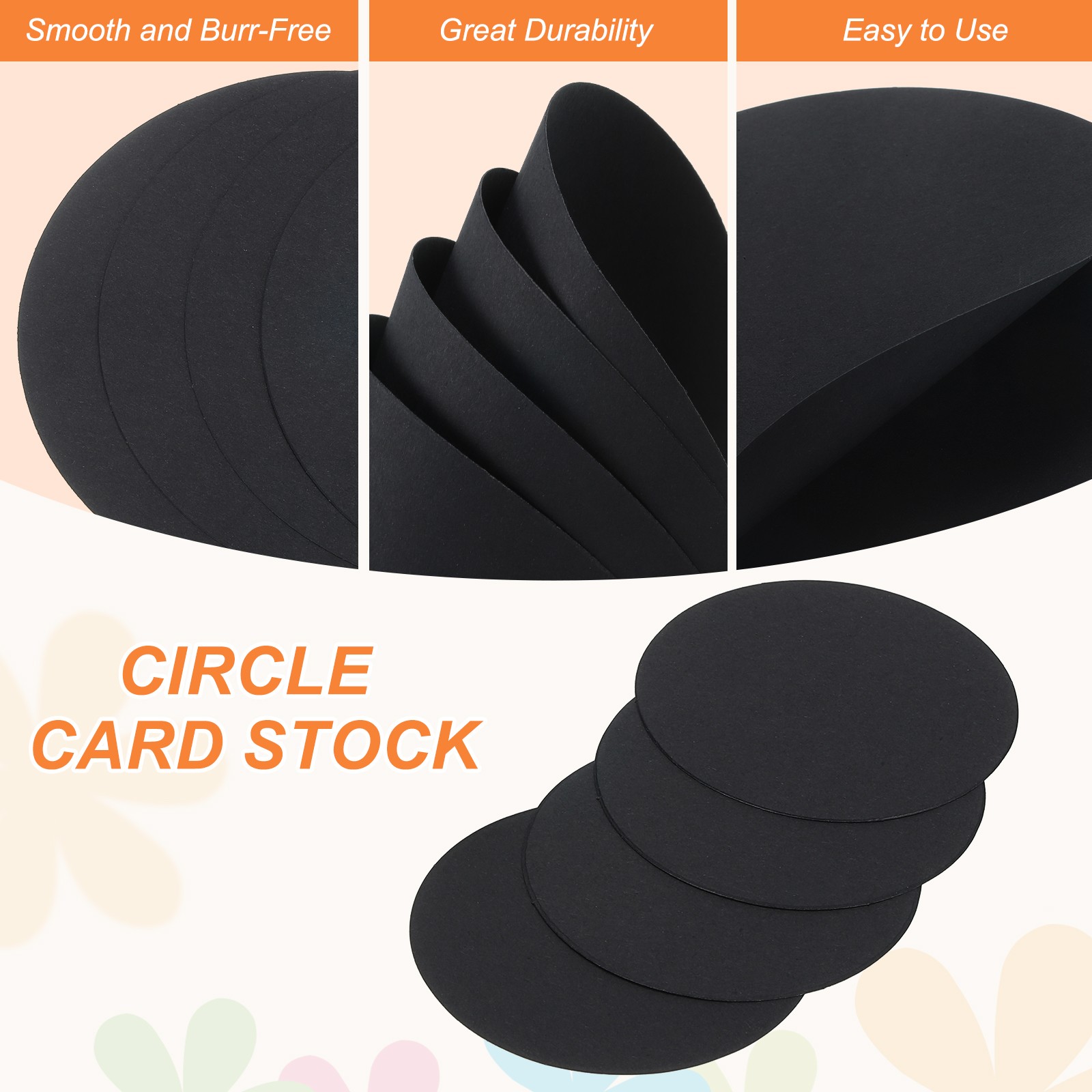 24 Pcs Circle Card Stock, 2 Inch Cardstock Paper Circles for Craft, Black