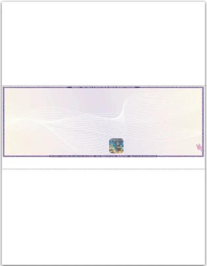 Blank Check Paper, Premium High-Security with Hologram & 22 Security Features