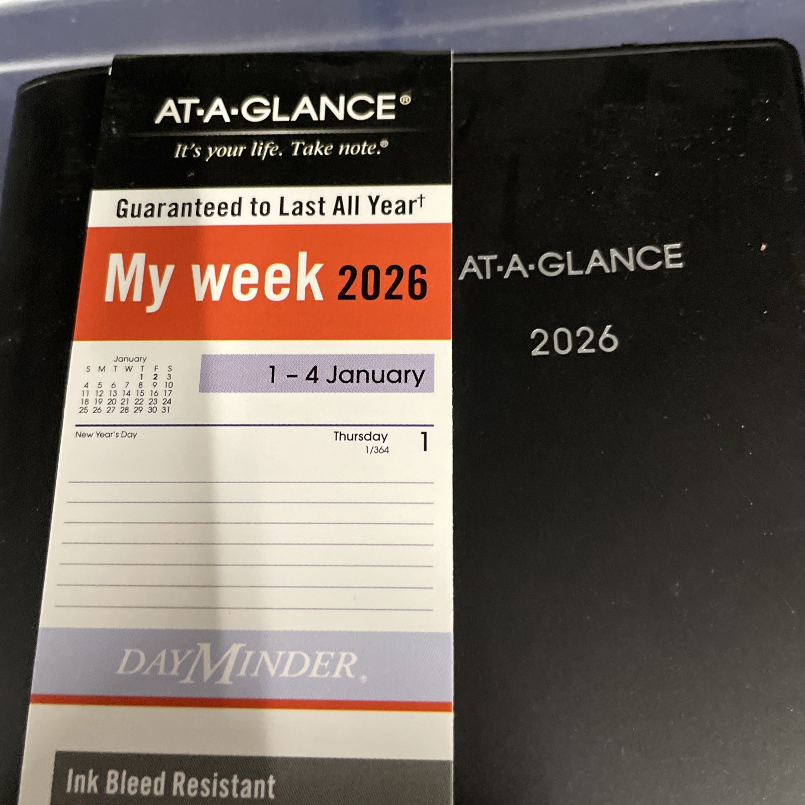 AT-A-GLANCE DayMinder 2026 Weekly Planner Black Pocket 3 1/2 x 6 SK480026