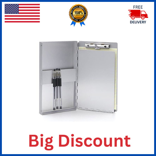 Small Aluminum Clipboard with Storage(Memo Size) Recycled Metal Snapak Form