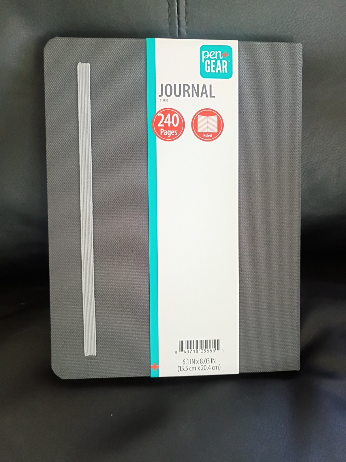 Fabric Cover Journal, Black, 240 Ruled Pages, Elastic Band