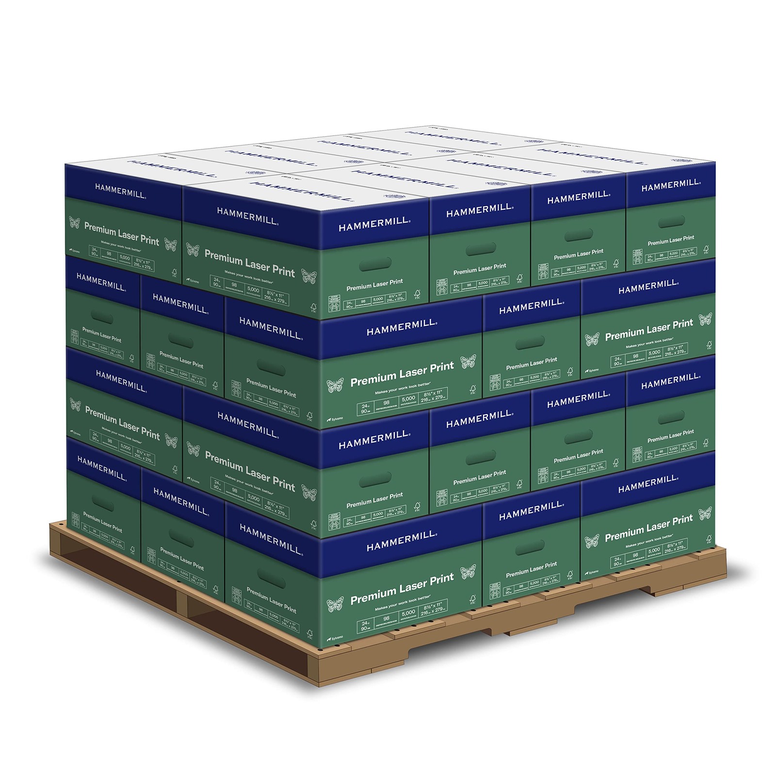 Premium 24lb Laser Printer Paper, 8.5×11, 160,000 Sheets, Acid-Free, 98 Bright