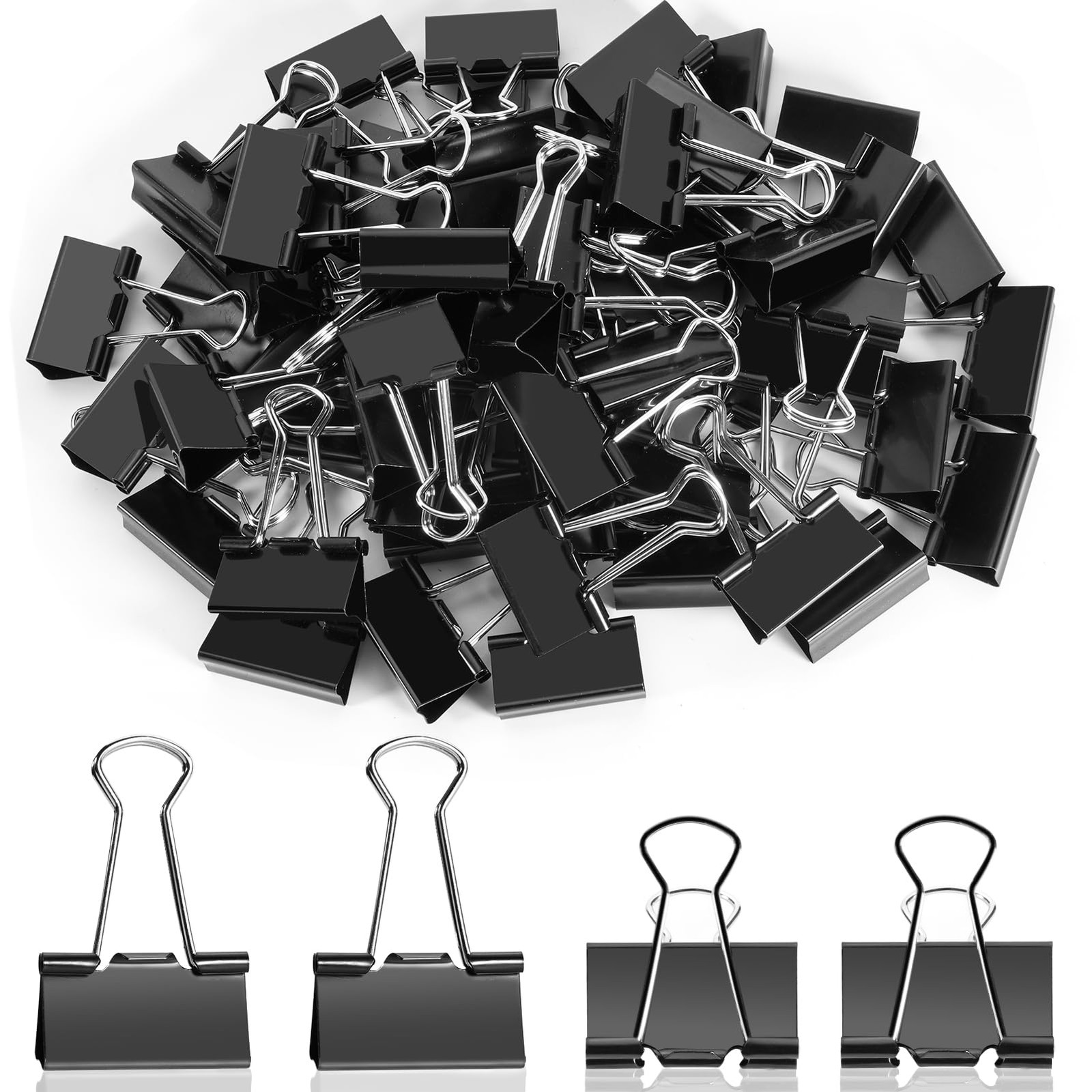 60PCS Medium Binder Clips, 1-1/4 Inch, 32mm, Metal Paper Clamps for Teachers …