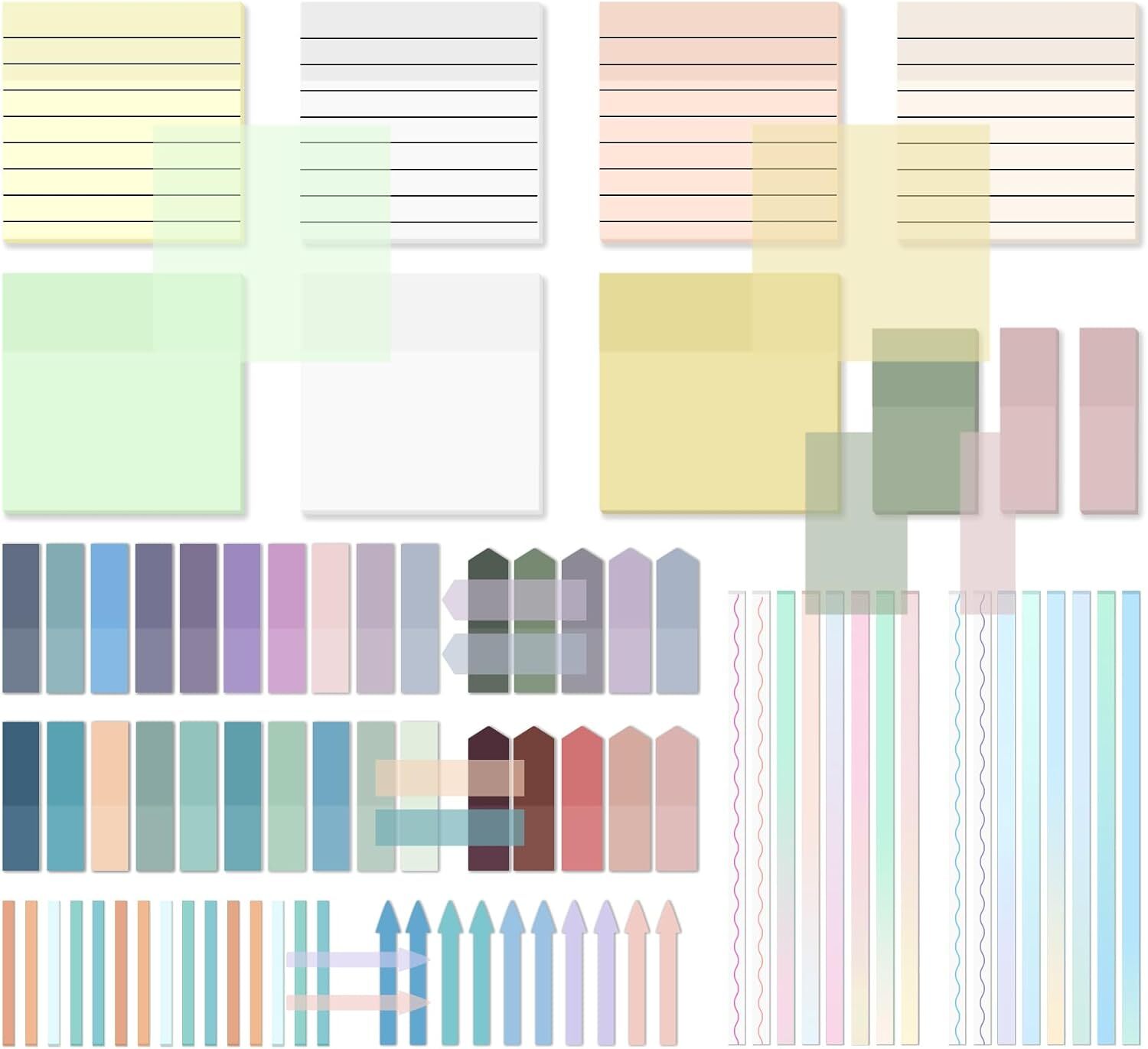 1920 Sheets Transparent Sticky Notes Clear Tabs Long Highlighter Strips Page …