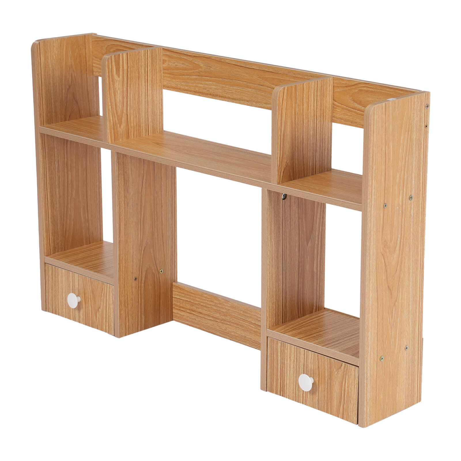 Desktop Storage Organizer Display Shelf Rack with 2 Drawers Desk Bookshelf Dorm